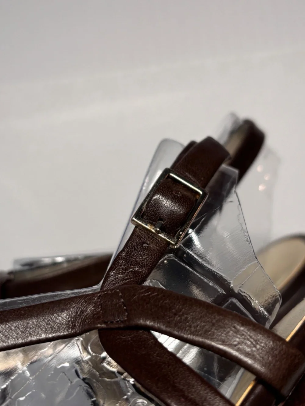 Jessica Simpson Leopard Calf Hair Platform Heels Brown T-Strap Stiletto Size 6.5